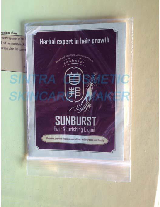 Líquido de nutrição do cabelo do SUNBURST - produto da queda de cabelo com LÍNGUA INGLESA & ÁRABE