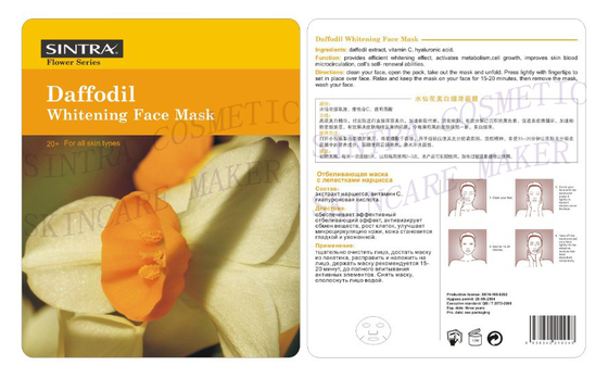 Máscara facial hidratando erval de seda, máscara protectora HL-06 do alvejante do narciso amarelo
