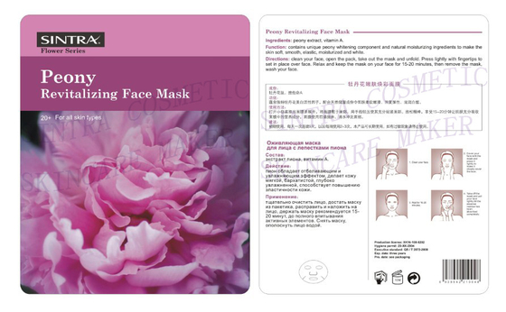 Máscaras faciais hidratando da natureza da peônia lisa para revitalizar a cara HL-07