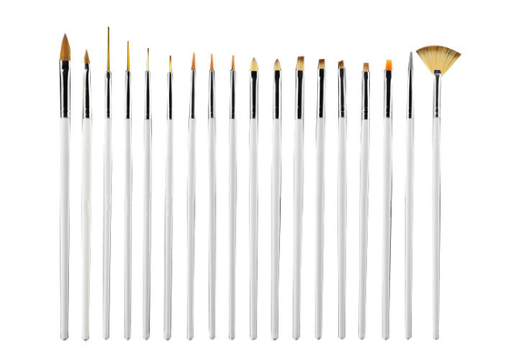 Cosmético escovas lisas da arte do prego de 18 partes para a composição/a escova do fã arte do prego