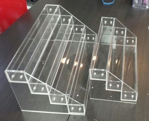 Cremalheira acrílica do suporte de exposição do verniz para as unhas - série 3 ou 4 ou 6 (em nível)