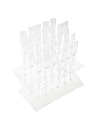a arte acrílica do prego de 32 pontas utiliza ferramentas cremalheiras de exposição do verniz para as unhas