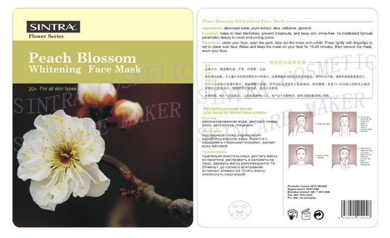 Seda da flor do pêssego que hidrata a máscara facial para clarear a cara HL-01